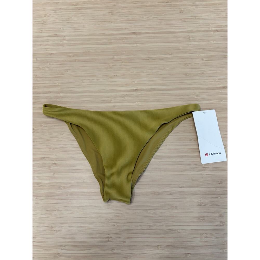 NWT Lululemon Beach Boss LR Skimpy Bottom Chartreuse Green Swim Bottoms Size 8